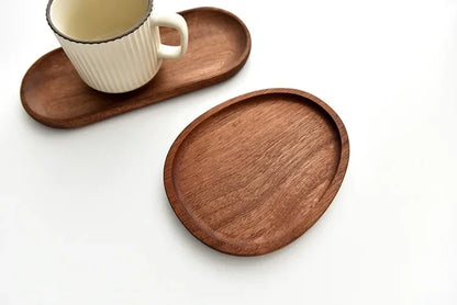 Solid Wood Serving Tray Oval Tea Tray Decorative Wood Plate Fruit Tray Vegetable Platter Home Bread Dessert Cake Plate Tableware.