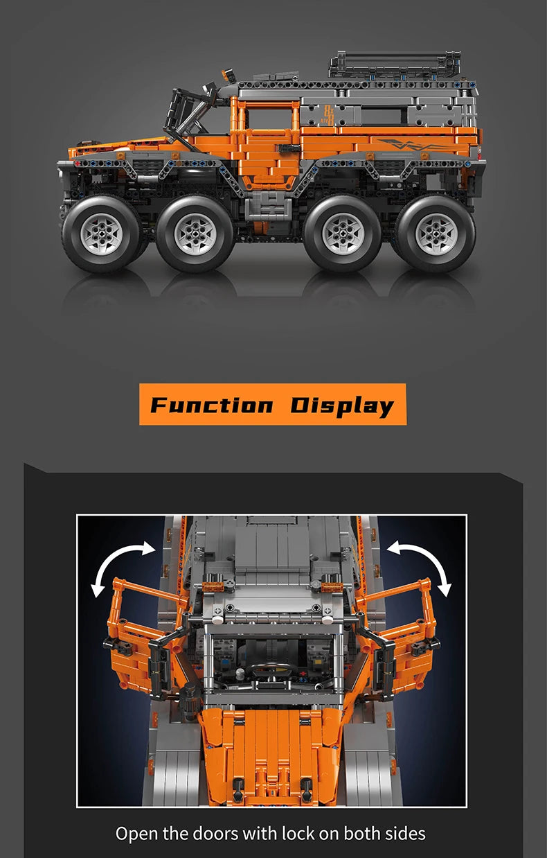 Mould King 13088 13089 Technical Car Toys The RC Avtoros Shaman 8x8 Building Block Assembly Car Brick Set Kids Christmas Gift.