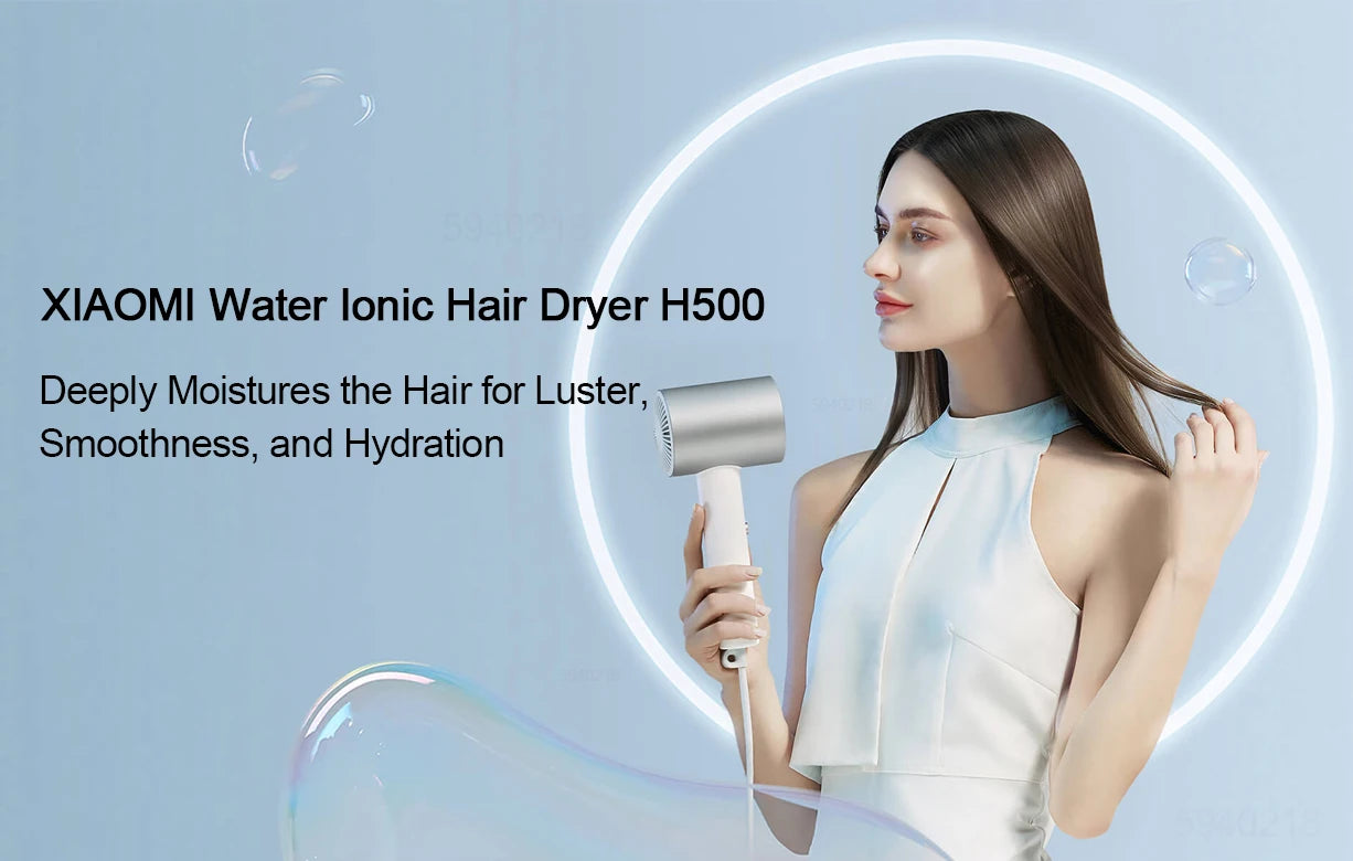 XIAOMI MIJIA H500 Water Ion Hair Dryer,Professional Negative Ionic Blow Hair Dryer,3 Temp & 2 Speed,220V CN Version With Adapter
