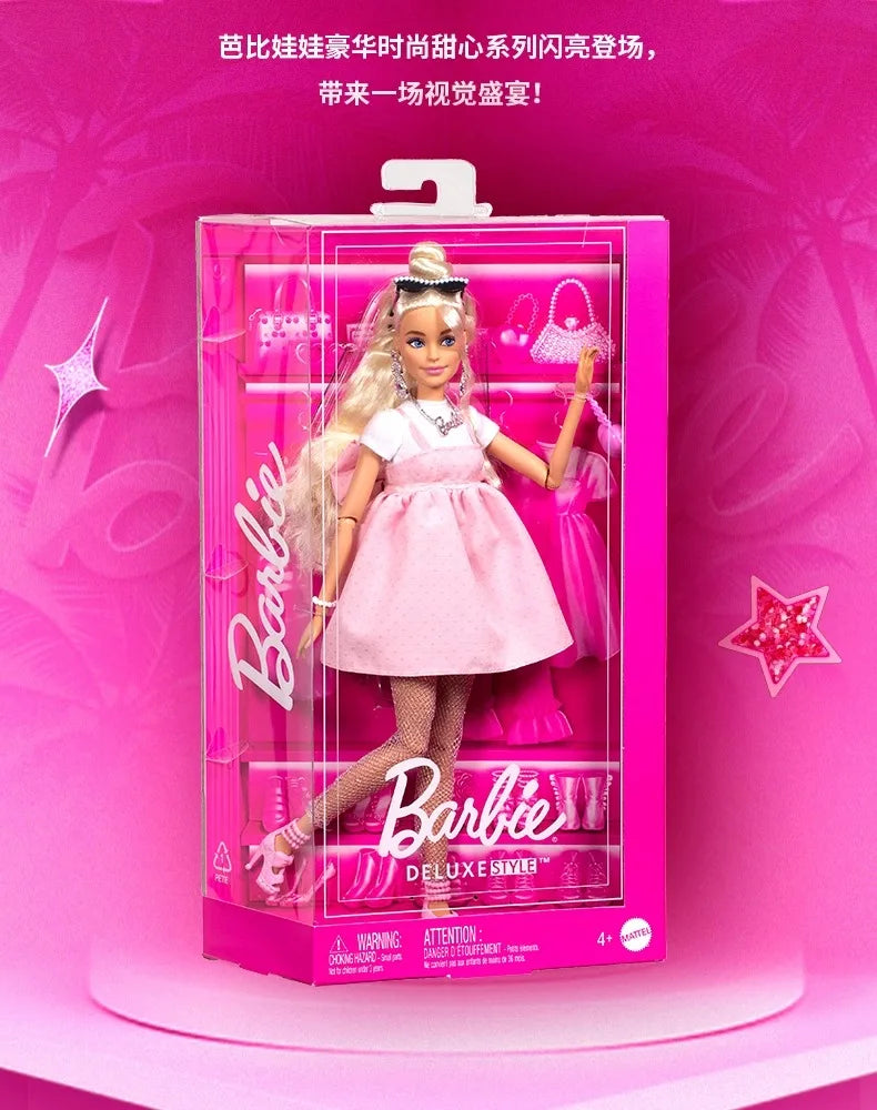 Original Barbie Mermaid Doll Toy Pink Fantasy Ocean Princess Hair Accessories Shell Toys for Girl Movable Joints Fish Tail Doll.