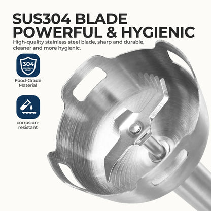 6-in-1 Electric Hand Held Stick Blender Multi-Purpose Immersion Hand Blender,Stainless Steel Blades,Home & Kitchen,MAX 1500W.