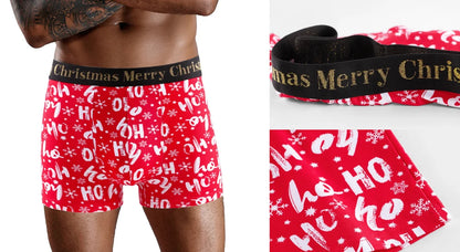 4 stücke Weihnachten Schlüpfer der Männer Baumwolle Shorts Marke Druck Männer Unterhosen Brief Bund Boxer Briefs Sexy Unterwäsche Männer Boxer