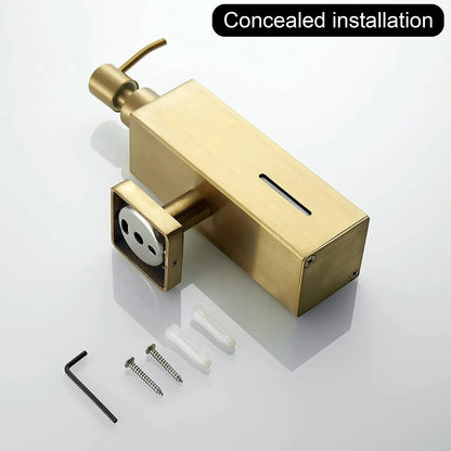 250 ml manueller Seifenspender aus gebürstetem Edelstahl zur Wandmontage, goldener schwarzer quadratischer runder Seifenspender für Hotelbadezimmer