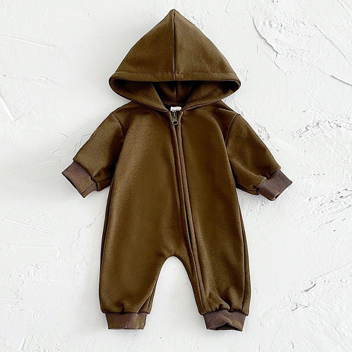 Baby Body suits einteilige Kapuze Reiß verschluss Overall dicke Neugeborene Baby kleidung Baby Boy bequeme warme Mädchen Baby kleidung Stram pler.