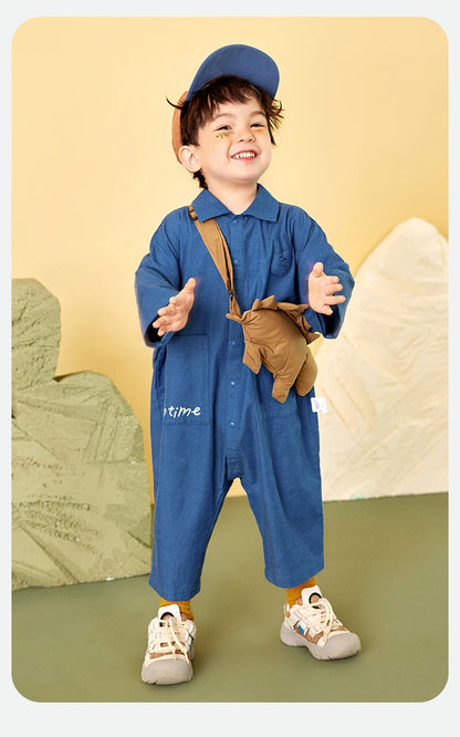 Mini Bala Outdoor Einteiliges Strampler-Set für Babys, Kinder-Arbeitskleidung, Krabbelanzug, Overall, Neu im Herbst und Winter 2024