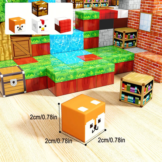 Magnetic Building Blocks Mine World Cube Magnet World Set for Kid Age DIY Model Children Stem Best Montessori Sensory Toy.