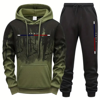 Paris Mode Herren Kapuzen-Trainingsanzug 2-teiliges Set Hochwertiger männlicher täglicher lässiger Sport-Jogginganzug Home Outdoor Hoodie Outftis.