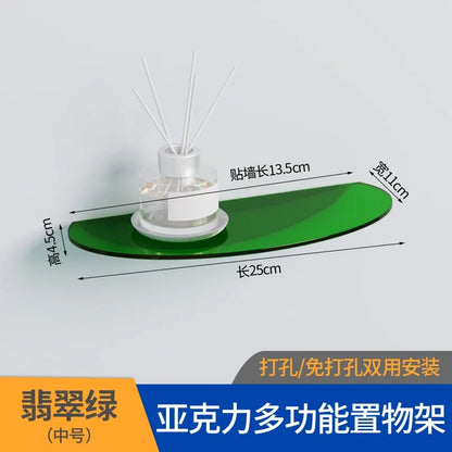 Bathroom Living Room Display Seamless Punch-free Fashion Decoration Color Acrylic Semi-circular Shelf Decoration Rack Storage