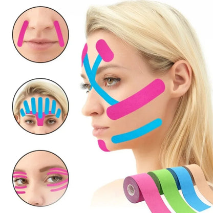2.5CM x 5M Kinesiology Tape For Face V Line Neck Eyes Lifting Wrinkle Remover Sticker Tape Facial Skin Care Tool Elastic Bandage.