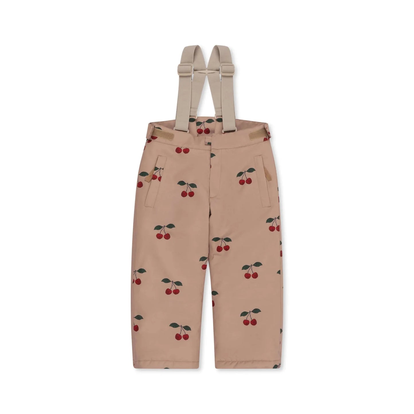 Konges Slojd 2025 Winter Baby Girls Cherry Hooded Ski Jackets Overalls Suits Sets Girls Waterproof Windproof Cold Resistant Coat.