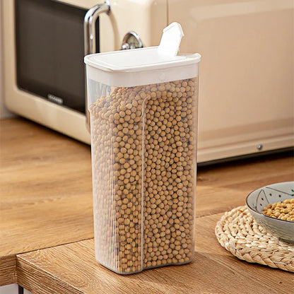 Kitchen Transparent Sealed Jar Plastic Household Cereals Grains Storage Box Hermetic Cans Organizer Bulk Classified Container.