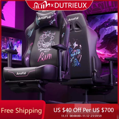 Gaming-Stuhl mit langer Rückenlehne, mobil, bequem 
 Hochwertiger europäischer Ästhetikstuhl, bequem, ergonomisch 
 Silla Gamer-Möbel