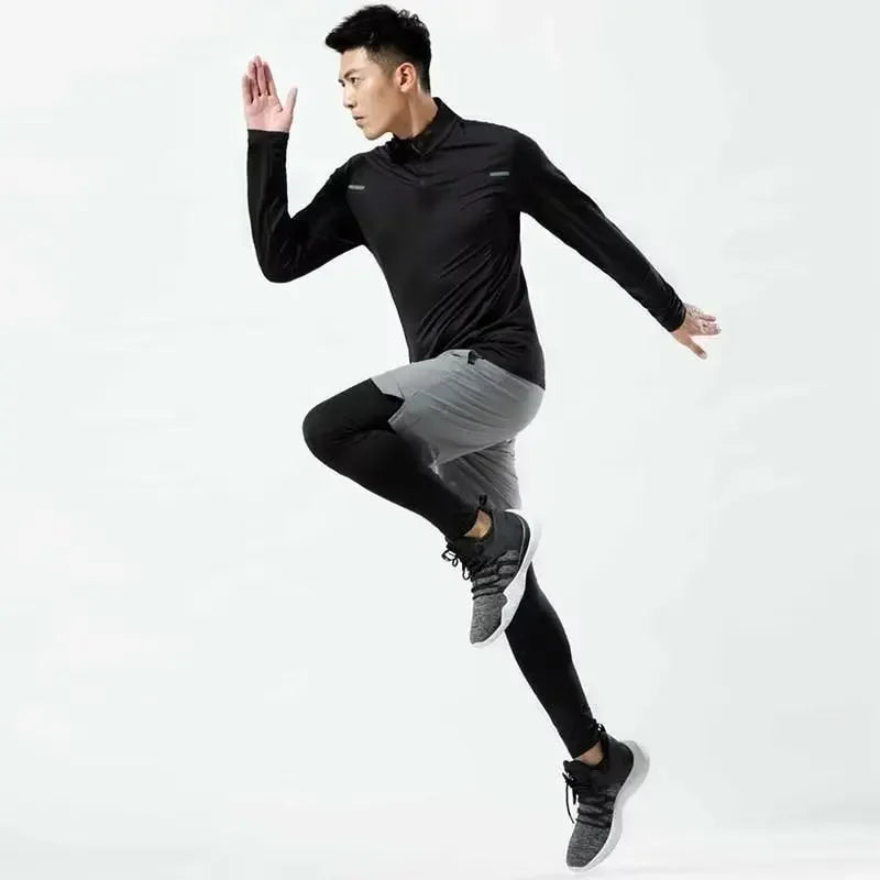 Zweiteilige Illusion Herren-Sporthose, schnell trocknend, elastisch, Basketball-Trainingshose, Sommer, dünn, Fitness, Laufen, Freizeithose.