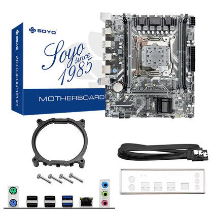 SOYO X99 Gaming Motherboard Set with Intel Xeon E5 2680 V4 CPU& DDR4 8Gx2 2133MHz Dual Channel ECC RAM M.2 NVME for Desktop PC.