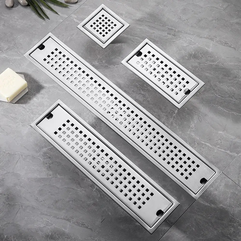 Mit Siebabdeckung, Duschbodenablauf, rechteckige Form, Edelstahl, Badezimmer-Waschbecken-Sieb, abnehmbar, geruchshemmend
