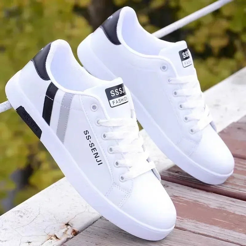 High Quality Men Sneakers Leather Outdoor Casual Shoes Lace-up Hot Sale Mens Vulcanized Shoes Trendy Men Shoes New Tenis Hombres.