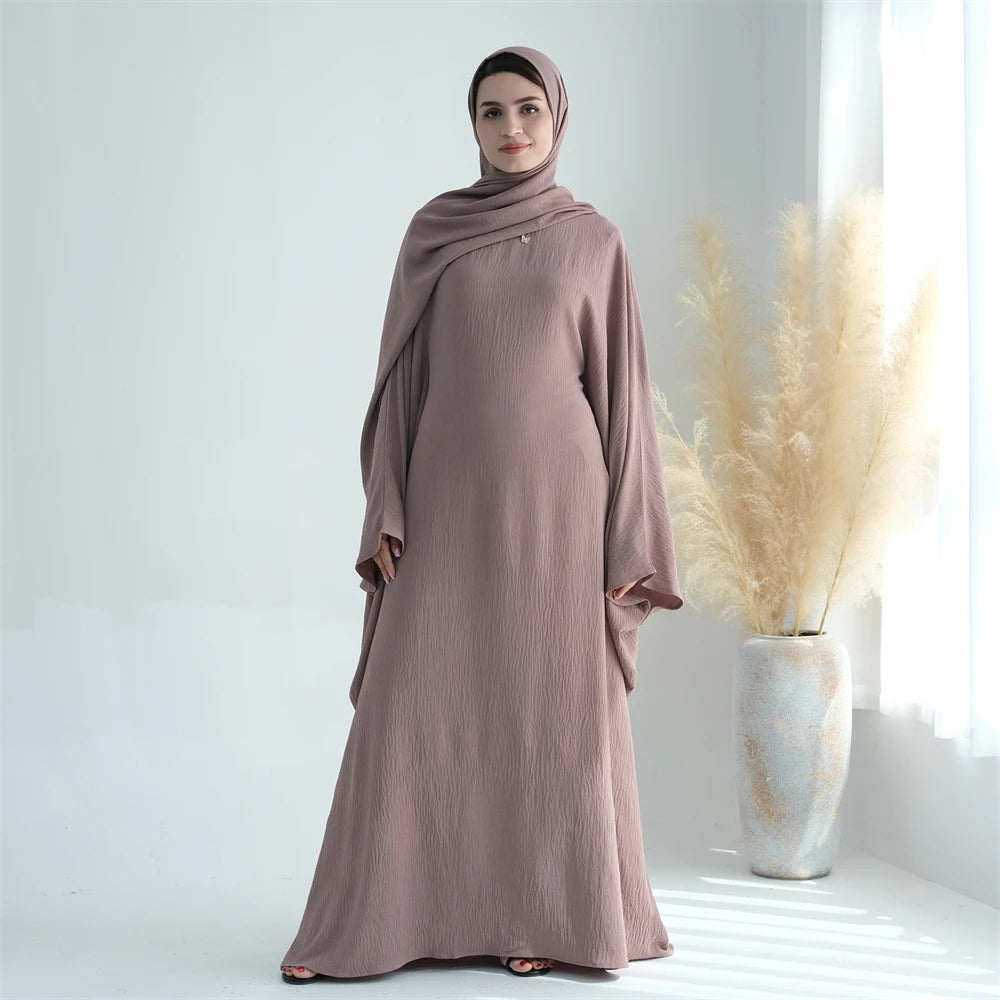Ramadan Eid Baumwolle Leinen Khimar Abaya Set Dubai Muslim Sets Hijab Kleid Kaftan Abayas Kaftan Marocain Femme Vestidos Para Mujer