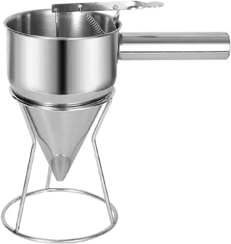 1pcs Stainless Steel Funnel Dispenser with Rack Cupcake Pancake Batter Maker Octopus Fish Ball Home Kitchen Baking Tools Baking.