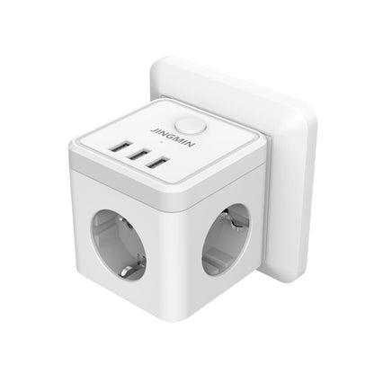 Wandsteckdosen-Extender mit Schalter, 3 Steckdosen, 2 USB-A- und 1 Typ-C-Anschlüsse, tragbarer Cube-Steckdosenleisten-Adapter zum Aufladen auf Reisen.