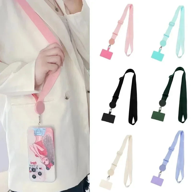 Long Crossbody Phone Lanyard Adjustable Neck Strap Wide Cloth Neckband Strap Rope Hanging Anti-Lost Phone Lanyard.