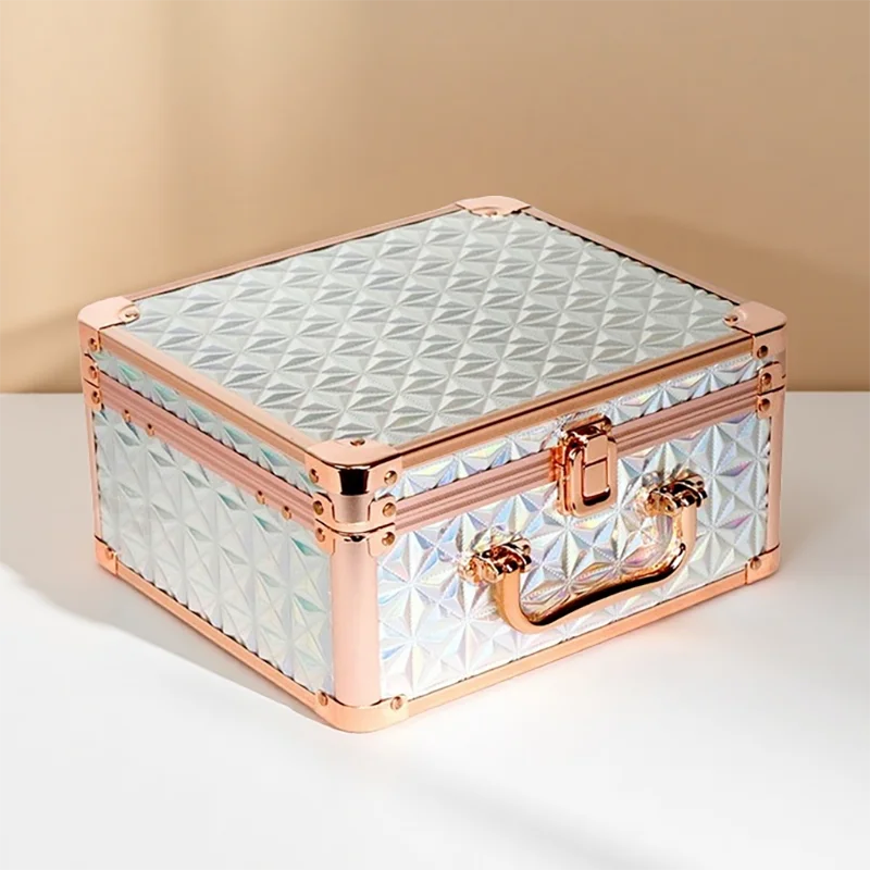 Portable Makeup Case With Light and Mirror 3 Adjustable Brightness LED Cosmetic Case Makeup Organizer Travel Train Case Storage.