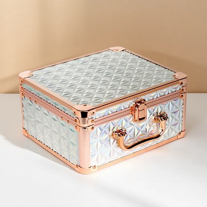 Portable Makeup Case With Light and Mirror 3 Adjustable Brightness LED Cosmetic Case Makeup Organizer Travel Train Case Storage.