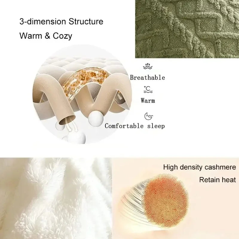 New Super Thick Winter Warm Blanket for Bed Artificial Lamb Cashmere Weighted Blankets Soft Comfortable Warmth Quilt Comforter.