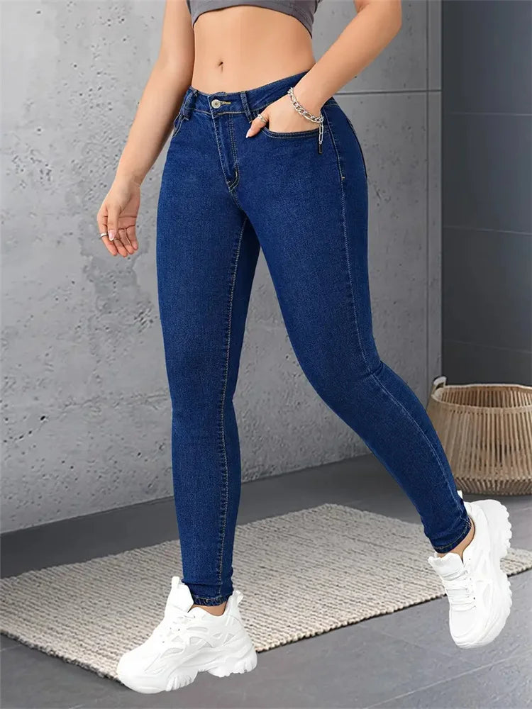 Women Stretch Skinny Jeans Lady Slim Fit Pencil Jeans Girls Leggings Straight Leg Denim Pants Blue Gray Black Sexy Long Trousers.