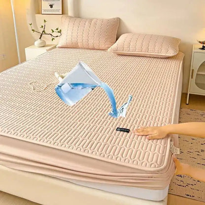 Solstice Waterproof Quilted Mattress Cover - Thickened 매트리스커버 (No Pillowcase), Fits 8-12" Deep Mattress, Home Bed Linen