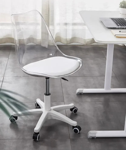Weiches Kissen Rotierender Computerstuhl Transparenter Kunststoff Drehstuhl Haushalt Schlafzimmer Hebetische Stühle Haushaltsgegenstände