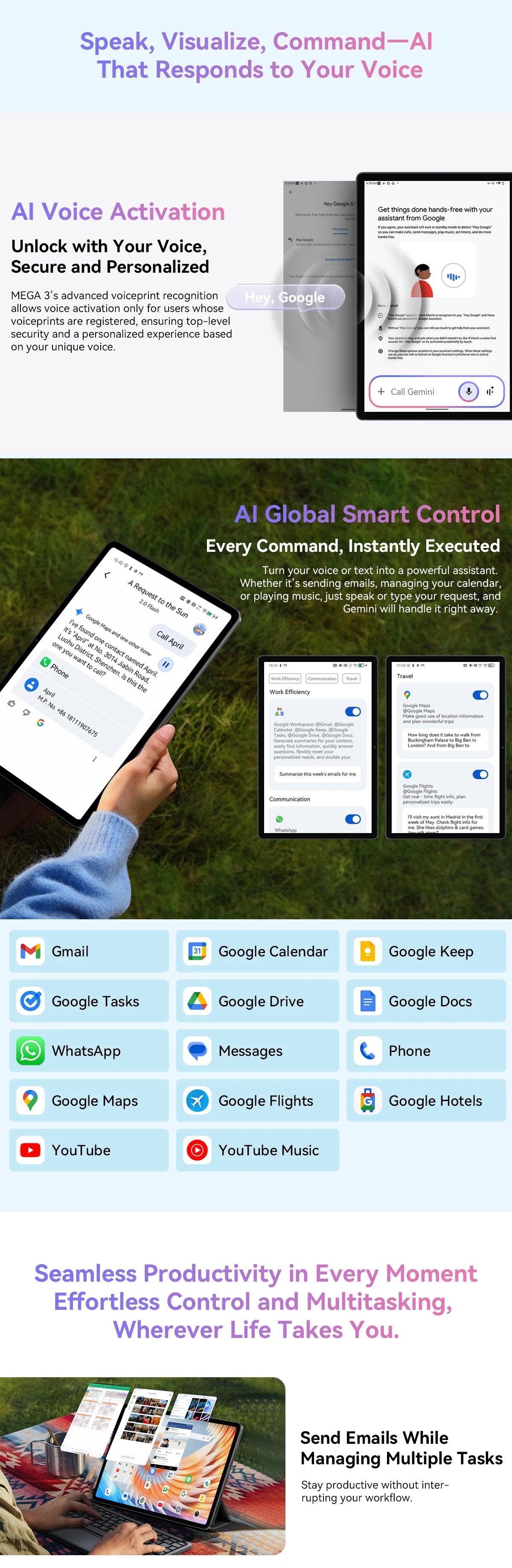 Blackview Mega 3 [No EU Charger] Tablet 8800mAh 36(12+24)GB+256GB 12.1" FHD 50MP+13MP Android 15 90Hz Dual SIM 4G 1080P IPS.