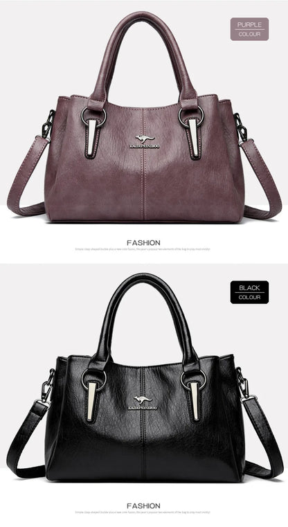 Genuine 3Layers High Quality Soft PU Leather Ladies Shoulder Crossbody Bags for Women  Luxury Handbags  Women  Designer A Main