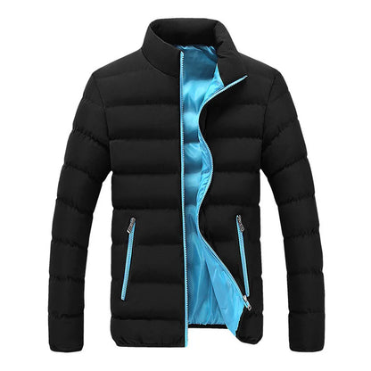 2024 Black New Men's Warm Jacket Cotton Padded Jacket Casual Sports Autumn Winter Men Standing Collar Warm Thick Parker Coat Jac.