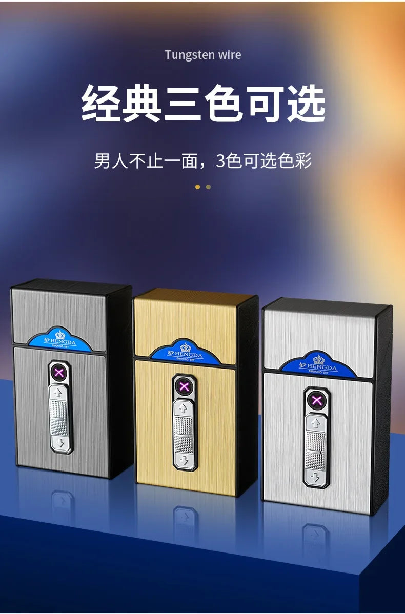 20 Whole Pack Cigarettes Dual Arc USB Charging Lighter Outdoor Moisture-proof And Waterproof 2 in 1 Electronic Lighters Smoking.