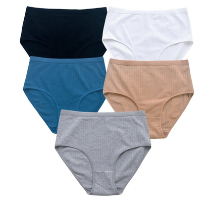 5Pcs/Set High Rise Cotton Panties Women Sexy Lingerie Solid Color Briefs Female Seamless Underwear Comfort Intimates.