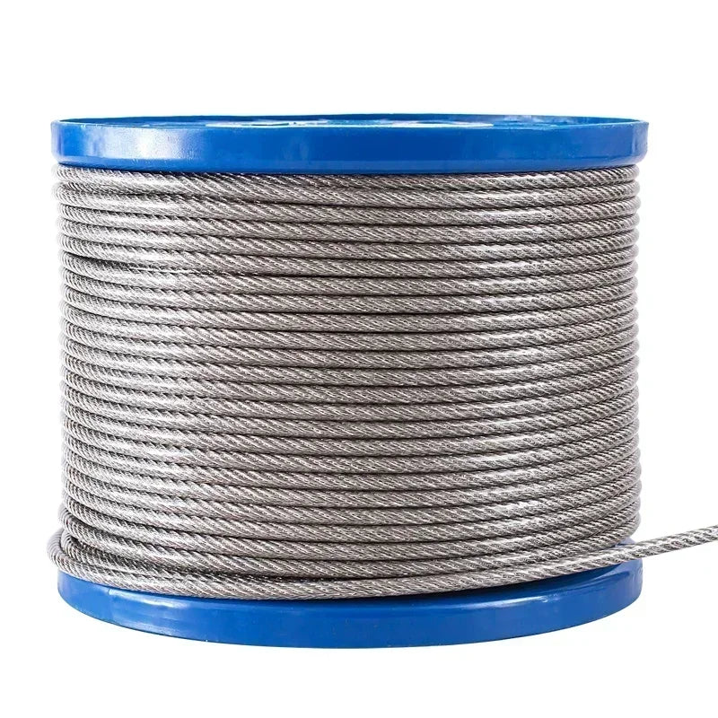 Diameter 0.8mm-8mm Length 2-100m Clothesline,PVC Transparent Plastic Coated No Burr 304 Stainless Steel Wire Rope Cable.