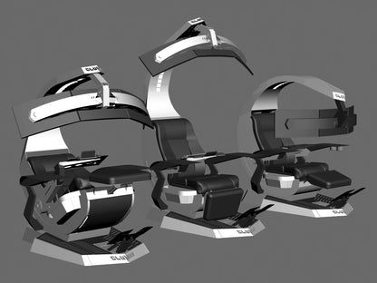 Manticore Zero Gravity Liegestuhl aus echtem Leder, Cockpit-Option, Memory-Schaum mit Massageunterstützung, mehrere Monitore
