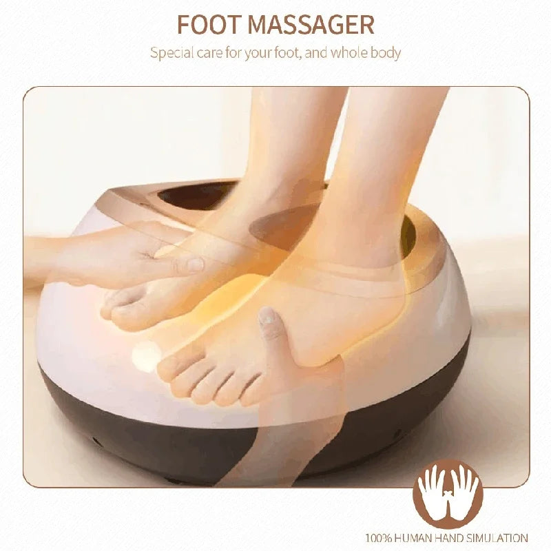 Electric Shiatsu Foot Massager Health Care Heating deep Kneading Scraping Vibration Air Compression Massage Therapy Anti-stress.