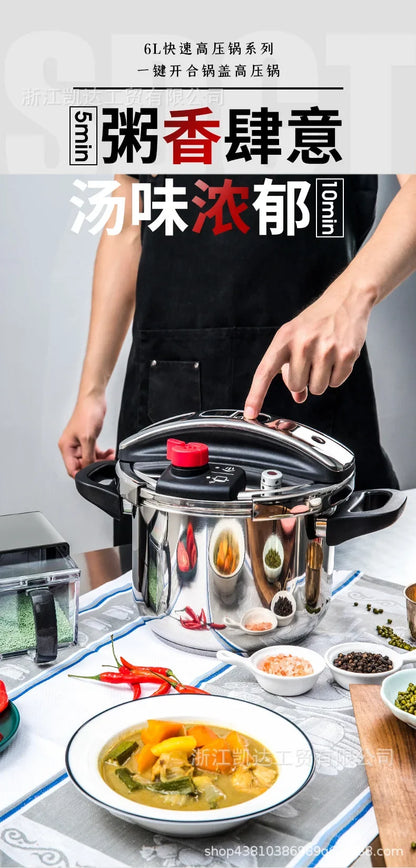 MOEYE 4/6L Pressure Cooker Multifunctional Pressure-Limited Explosion-proof Pressure Cooker Stainless Steel Kitchen Pressure Pot.