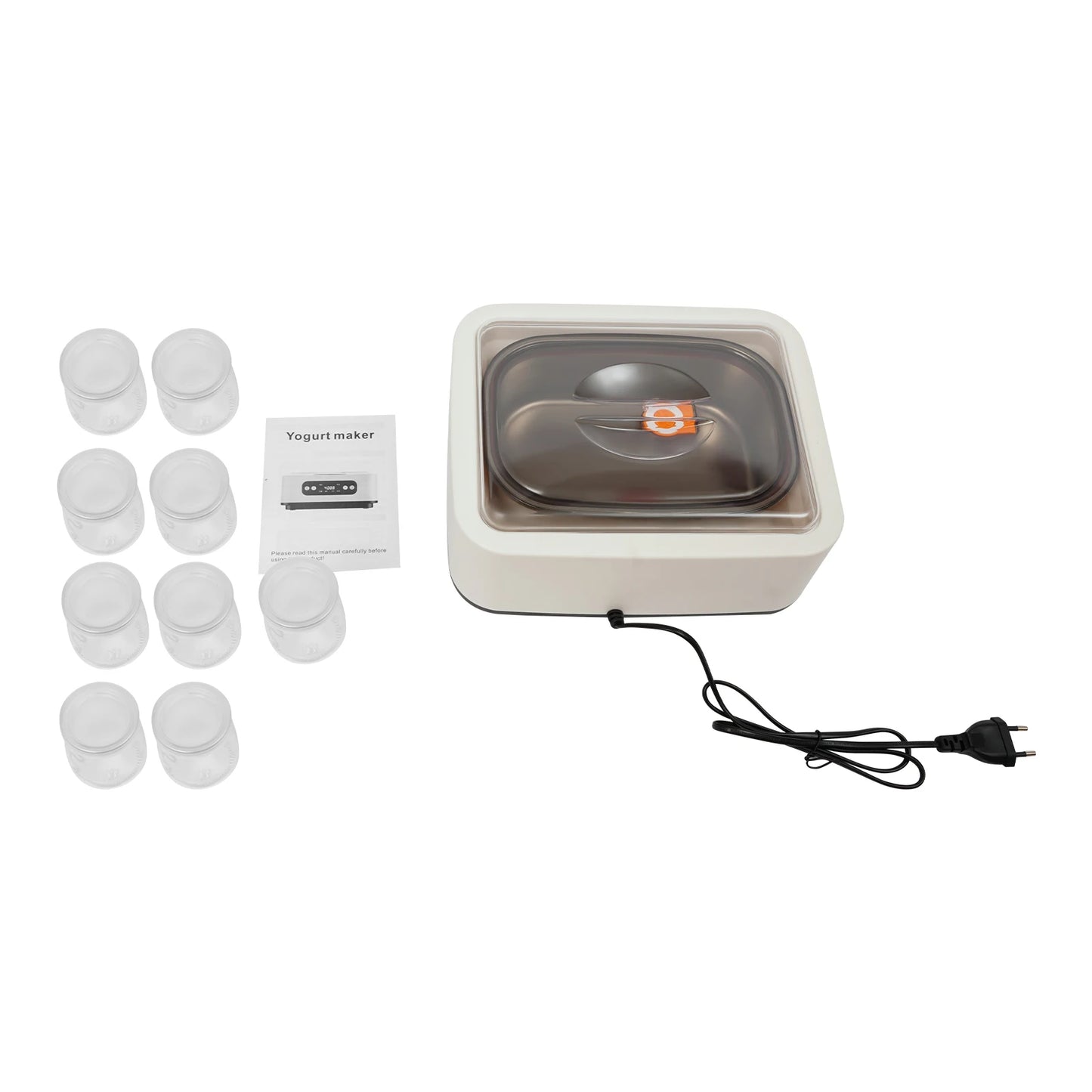 20W Square Yogurt Maker Yoghurt Making Machine LED Digital Temperature Control,with 9 Cups 100ml Each Cup.