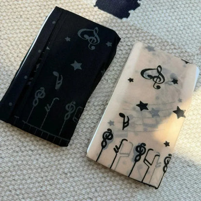 Women Personalized Stocking Gothic Music Notes Print Tights Thin High Elasticity Black Skin Leggings Spicy Girls Y2K Hosiery