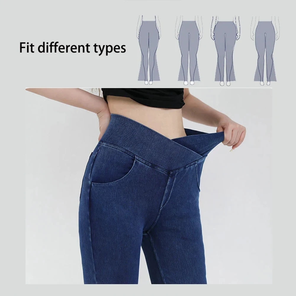 Casual Jeans Womens Activewear Women Bell Bottom Pants High Waist Yoga Flare Leggings 4 Way Stretch Denim Fitness Workout Sports.