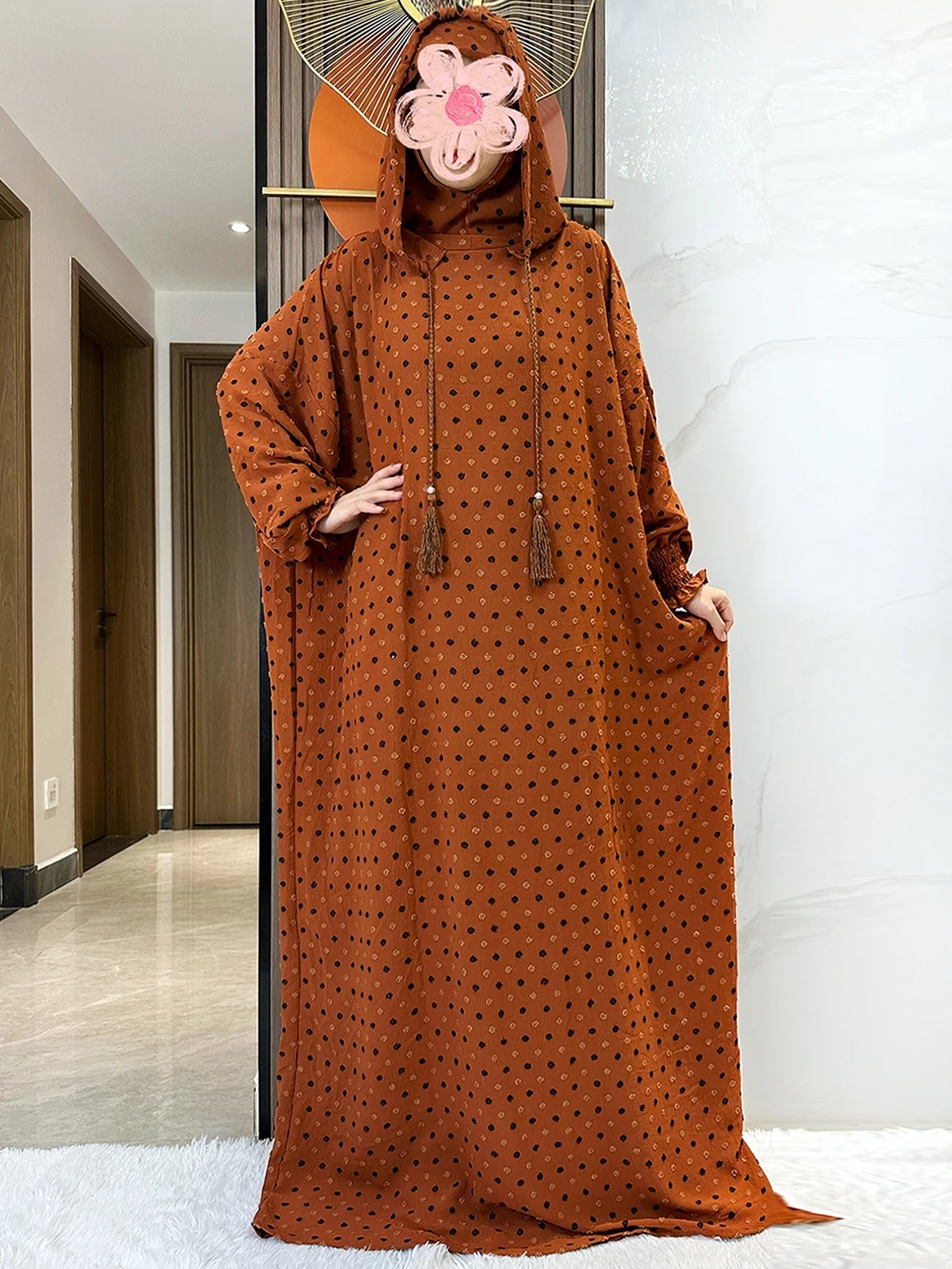 Latest Ramadan Soft Cotton Prayer Abaya Double Hats Dubai Turkey Islam Prayer Clothes Fabric Dresses Islam Women Dress Kaftan.