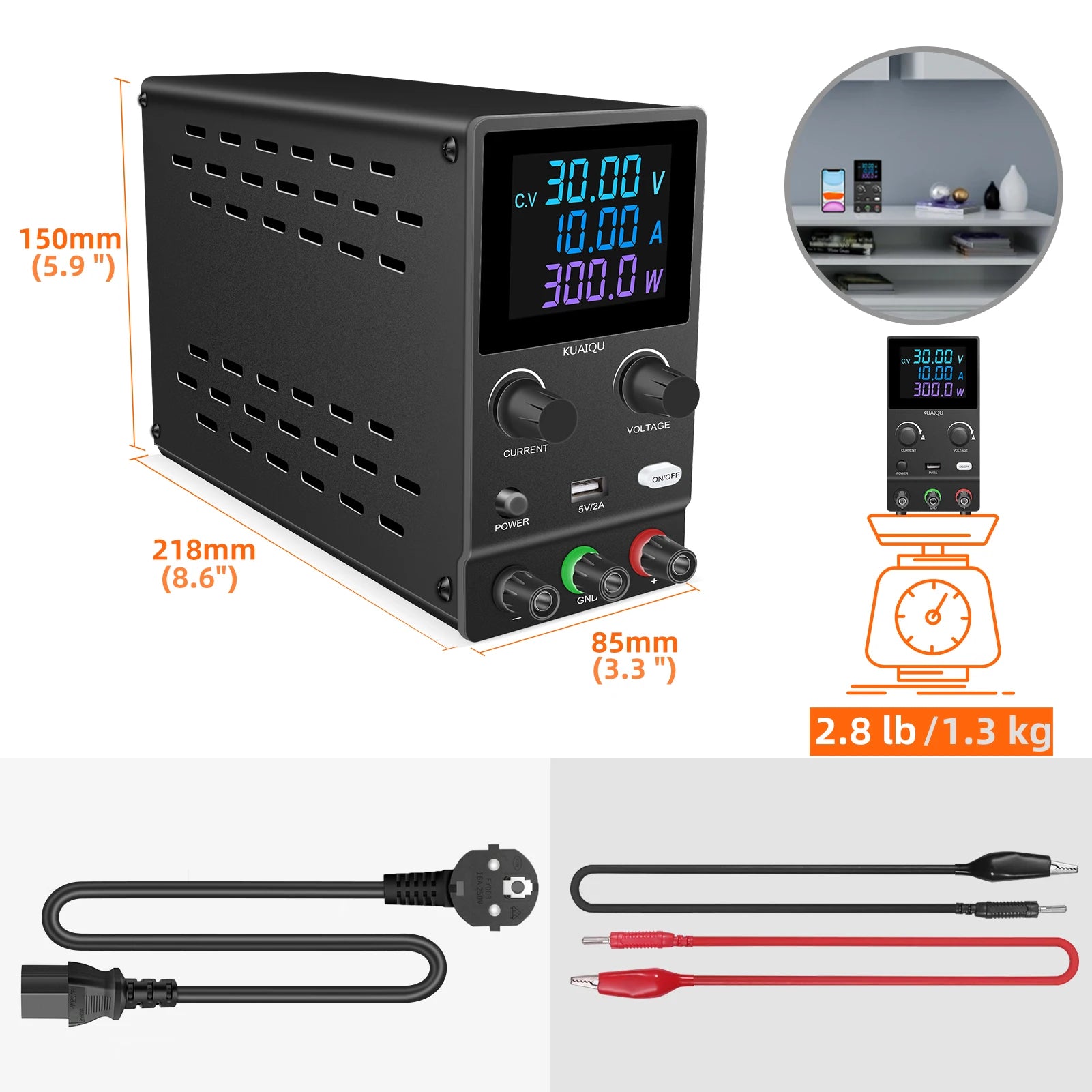 DC Lab Power Supply 30V 10A Adjustable Power Source For Phone Repair 24V 48V 72V Switching Power Supply Battery Fast Charging.