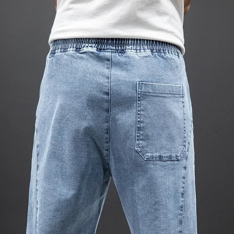 Spring Summer Jeans Men Fashion Tapered Harem Denim Pants Casual Jogger Baggy Jean Trousers Male Plus Size 5XL Streetwear.