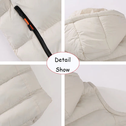 Autumn Winter Men Sleeveless Warm Detachable Hooded Vest Men Outdoor Windproof Casual Fashion Loose Brand Zipper Vest Male Coat.