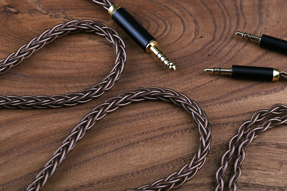 OPENHEART Kingwood 8 Core Litz OCC Headphone Cable 1 to 2 jack dual 3.5/2.5/4.4mm/XLR Pure copper Balanced Replacement Cable