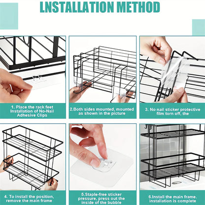 1 Stück Badezimmer-Einzel- und Doppelschicht-Toilettenpapierregal, multifunktionales Badezimmer-Lagerregal ohne Bohren, Badezimmerregal