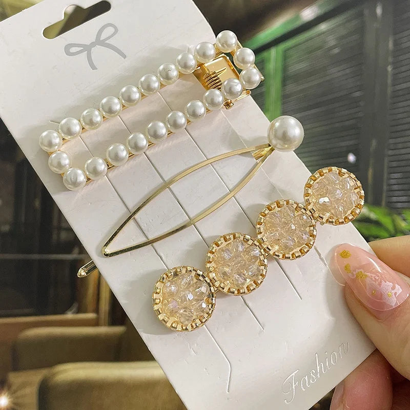 Simulated Pearl Hair Clips For Women Korean Women Hairpins Girl Geometric Hair Barrettes Fashion Hairgrip Hair Accessories.