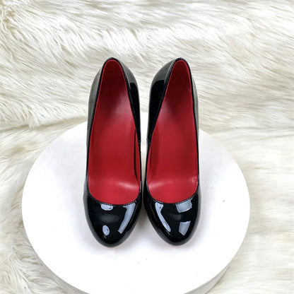 Brand Women Single Shoes 10CM 12CM Super High Heels Fashion Round Toe Stilettos Spring Autumn Female Daily Work Pumps Plus Size.